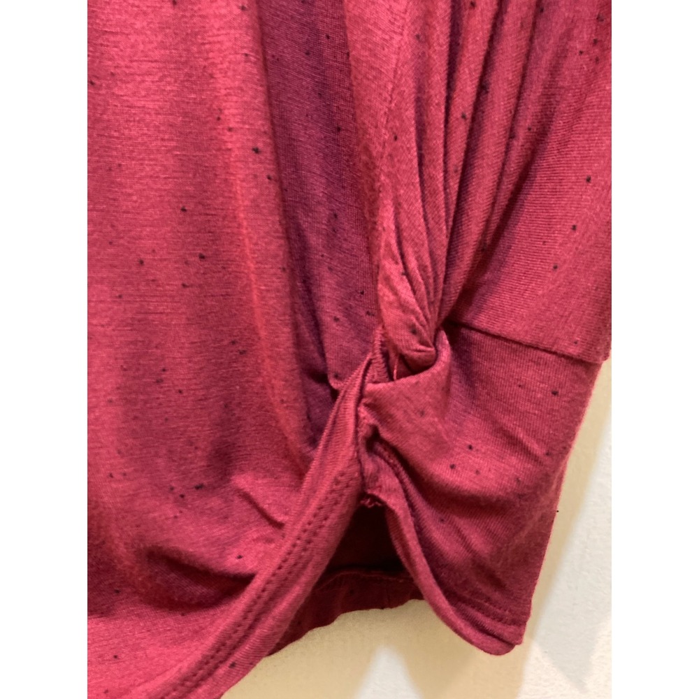 Democracy Criss Cross Top Womens L Burgundy Speckled V-Neck Side Knot Boho Soft - Picture 6 of 9